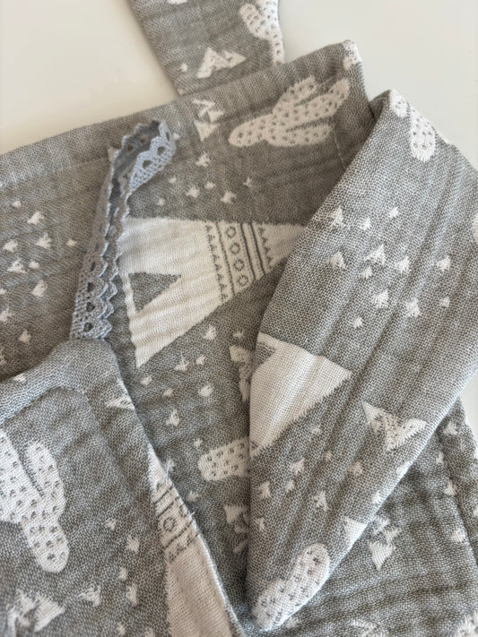 Grå kaktus bild snuttefilt (24x24)