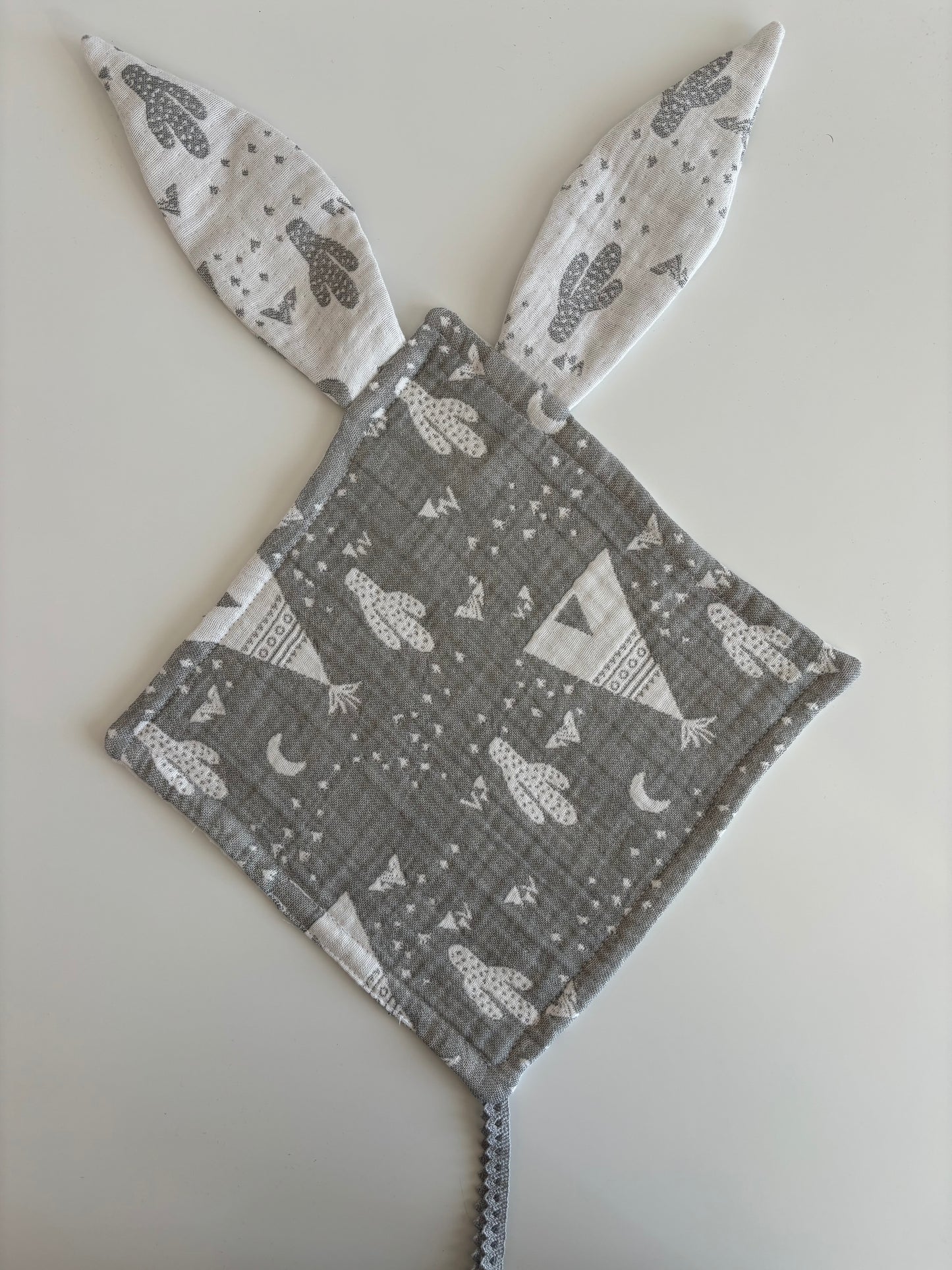 Grå kaktus bild snuttefilt (27x27)