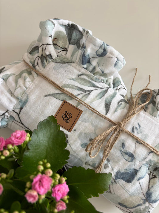 VÄrgrönt mönstrat babyfilt (100 x 100 cm,4-lagers muslin)