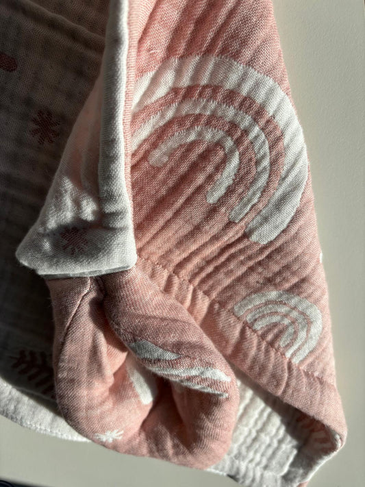 RegnbÄgsdröm snuttefilt (31x31) Ekologisk  koton muslin