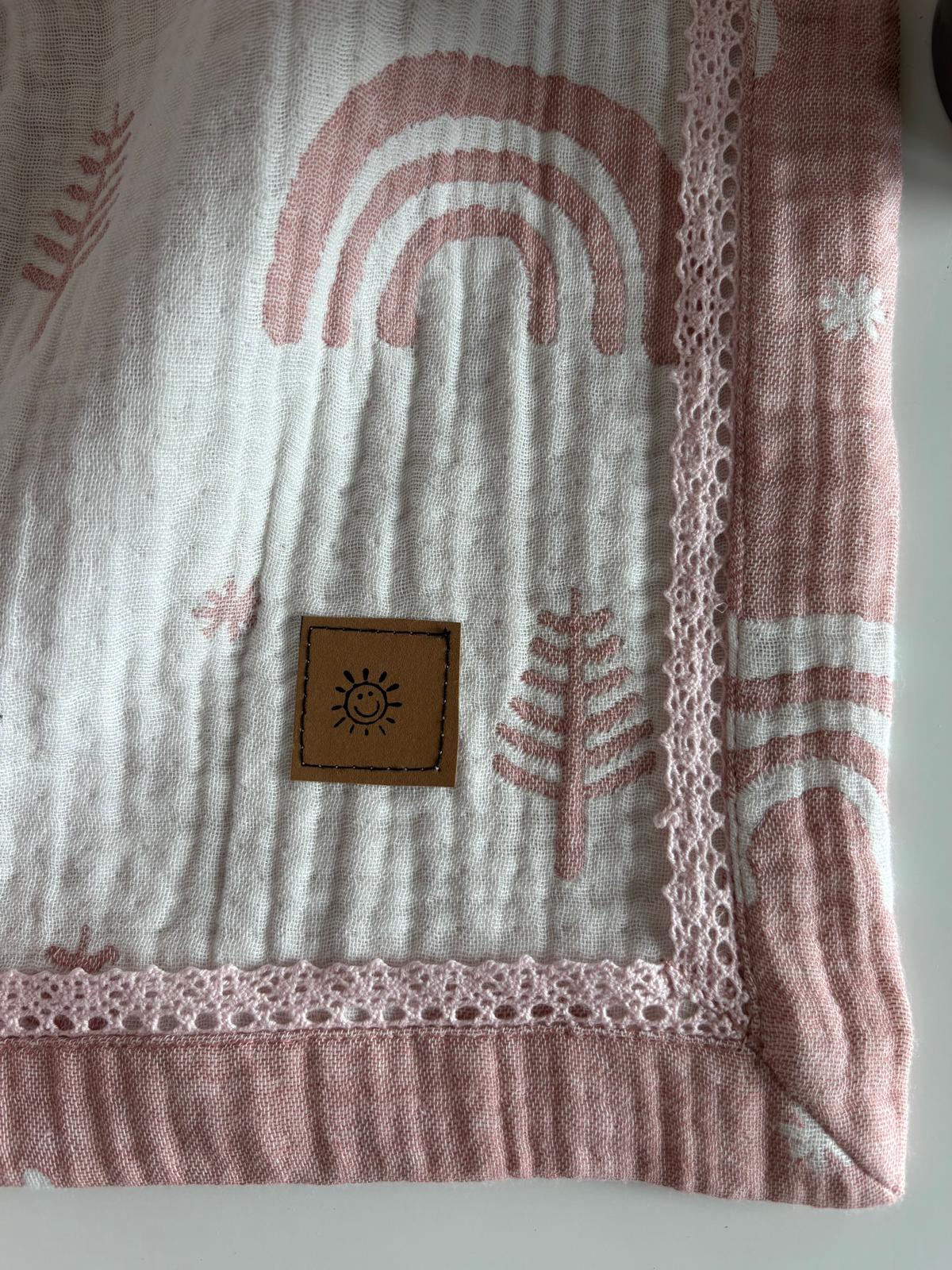 Regnbågsdröm babyfilt (100 x 100 cm,4-lagers jacquardmuslin)