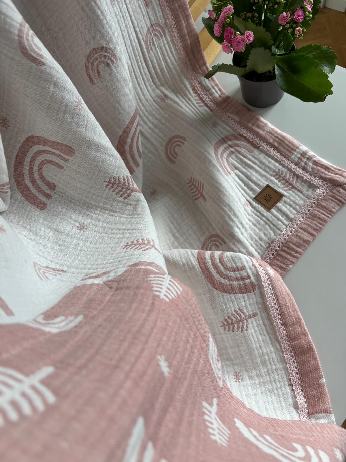 Regnbågsdröm babyfilt (100 x 100 cm,4-lagers jacquardmuslin)