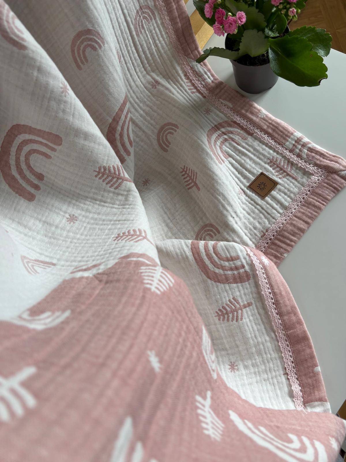 Regnbågsdröm babyfilt (100 x 100 cm,4-lagers jacquardmuslin)