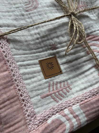 Regnbågsdröm babyfilt (100 x 100 cm,4-lagers jacquardmuslin)