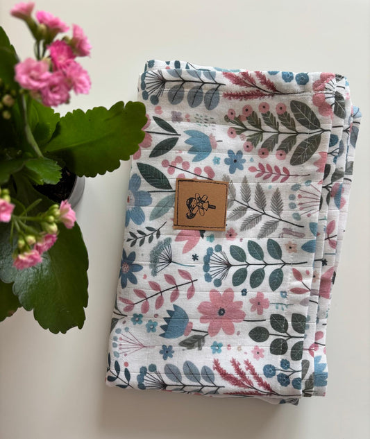 Blommande babyfilt (100 x 100 cm)