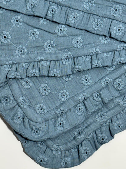 Blå Babyfilt (75 x 85 cm) 2 Lagers Muslin