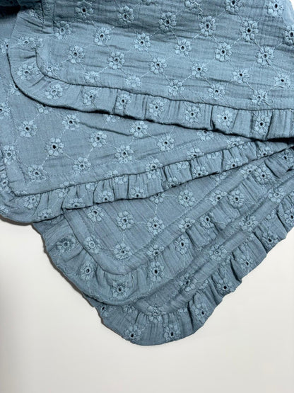 Blå Babyfilt (75 x 85 cm) 2 Lagers Muslin