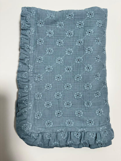 Blå Babyfilt (75 x 85 cm) 2 Lagers Muslin