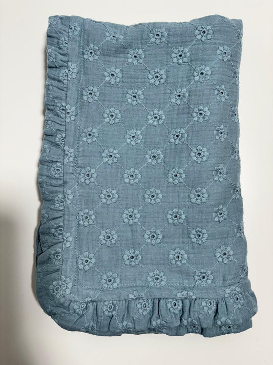 Blå Babyfilt (75 x 85 cm) 2 Lagers Muslin