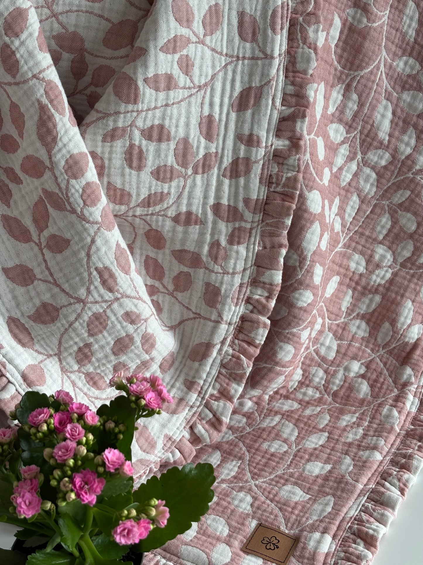 Murgrönor babyfilt (70 x 100 cm,- 4 lagers jacquard muslin]