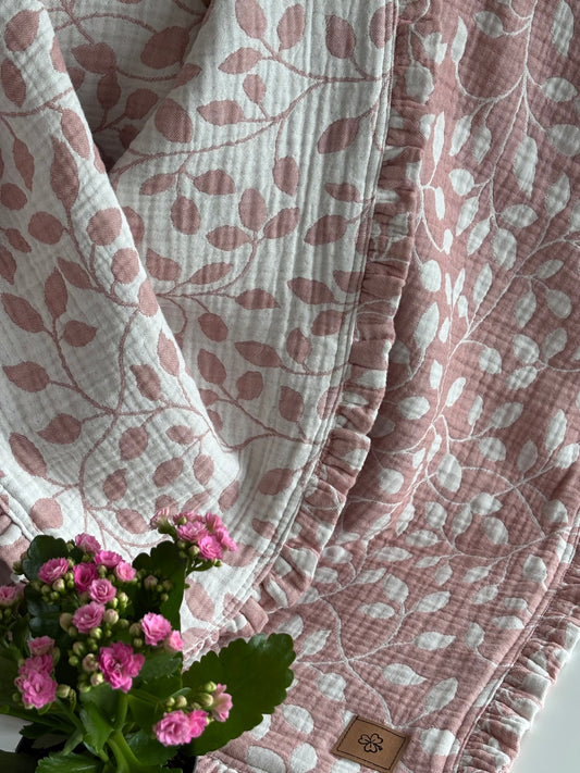 Murgrönor babyfilt (70 x 100 cm,- 4 lagers jacquard muslin]