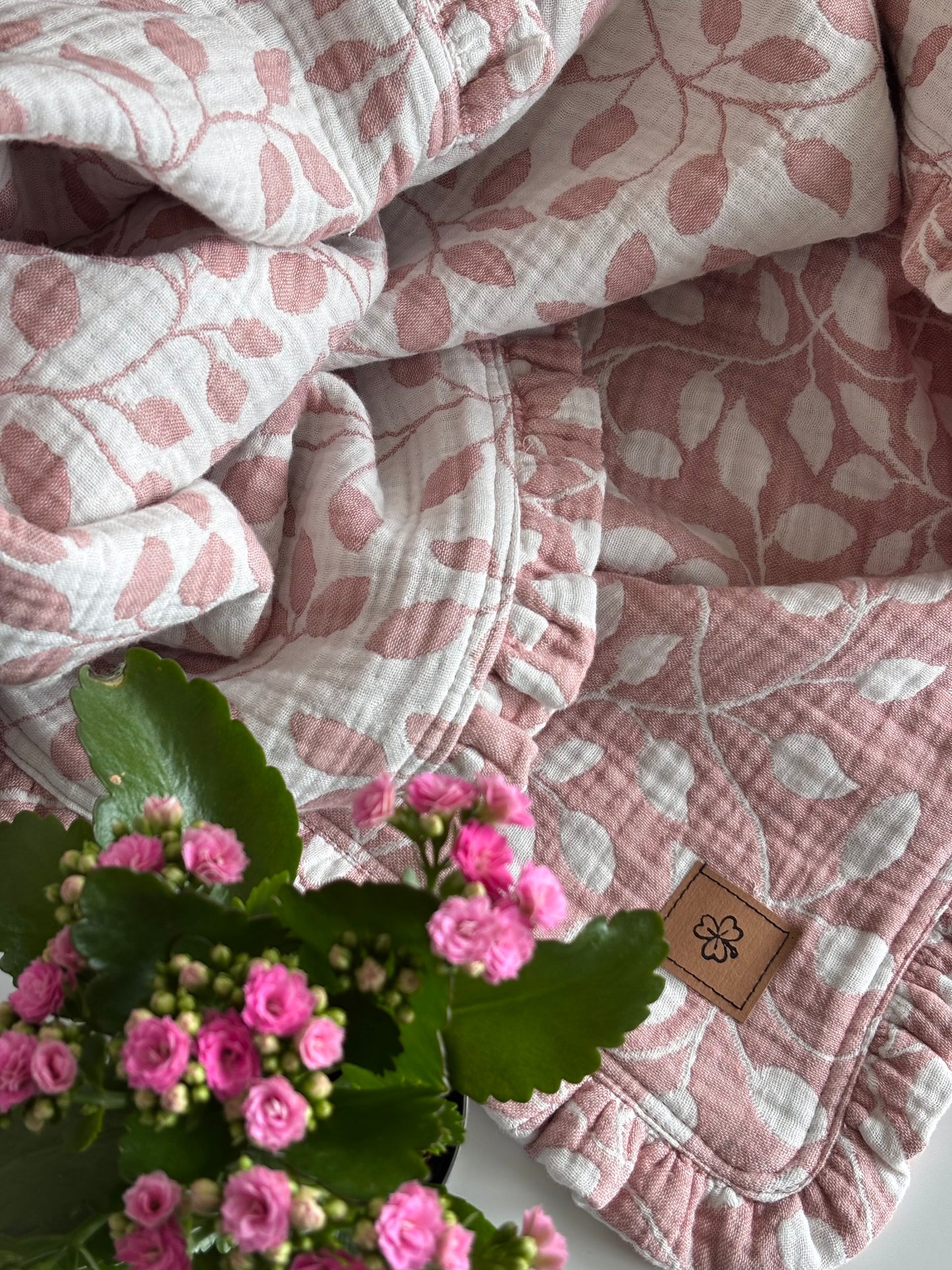 Murgrönor babyfilt (70 x 100 cm,- 4 lagers jacquard muslin]