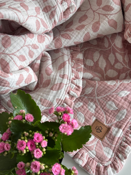 Murgrönor babyfilt (70 x 100 cm,- 4 lagers jacquard muslin]