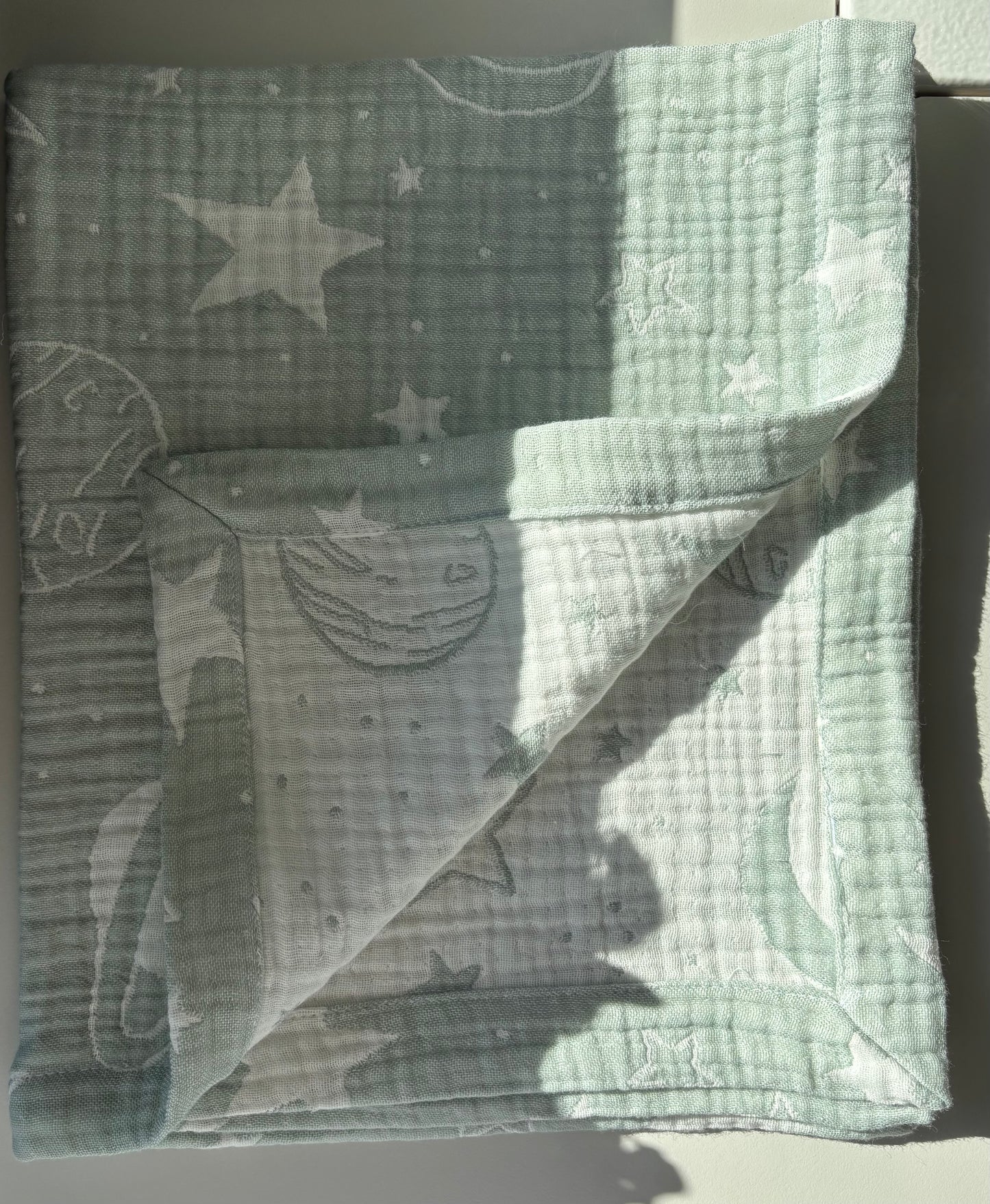 Mint rymd babyfilt (50 x 60 cm,4-lagers jacquardmuslin)