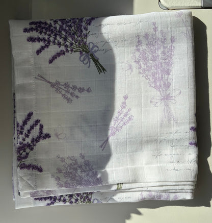 Lavandel Babyfilt (100 x 100 cm) 2 Lagers Muslin