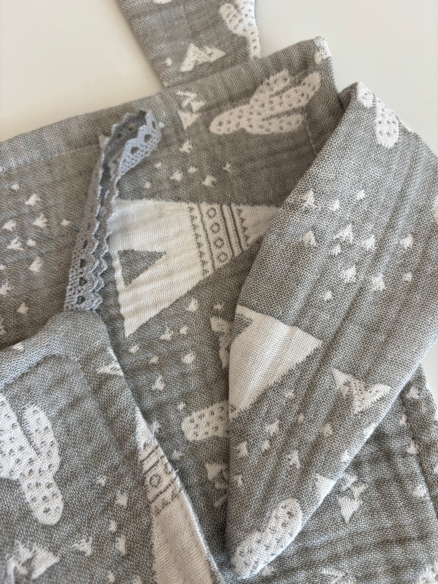 Grå kaktus bild snuttefilt (24x24)