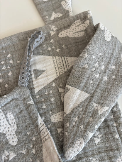 Grå kaktus bild snuttefilt (24x24)