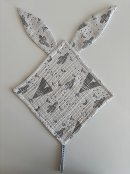 Grå kaktus bild snuttefilt (27x27)