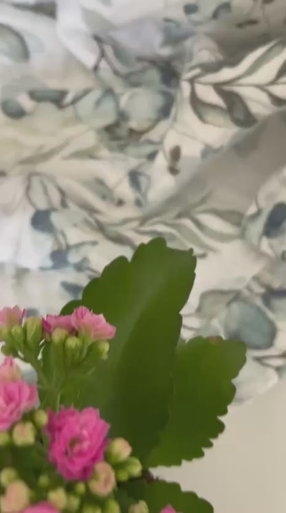 Vårgrönt mönstrat babyfilt (100 x 100 cm,4-lagers muslin)