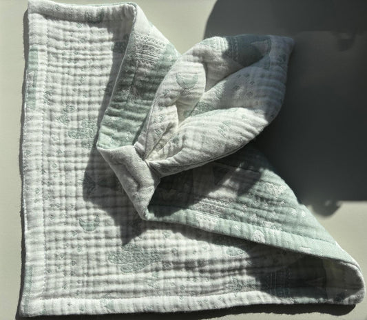 Mint kaktusbild snuttefilt (28x28)